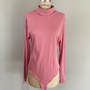 Forever 21 Pink Turtleneck Long Sleeve BodySuit size XXL NWT